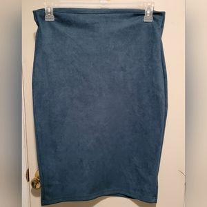 Green Velvet Pencil Skirt